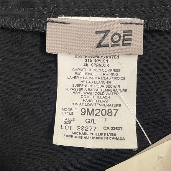 ZOE Color Block Sleeveless Shift Dress Grommet Neck  Black & WhiteSize L - Picture 6 of 9